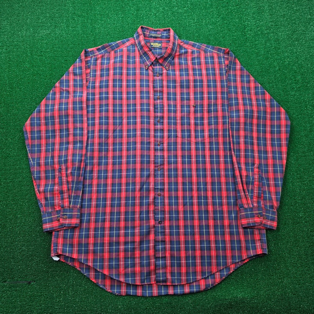 Vintage OshKosh B'Gosh Workwear Shirt Mens XL Tall Plaid Button Up Long Sleeve